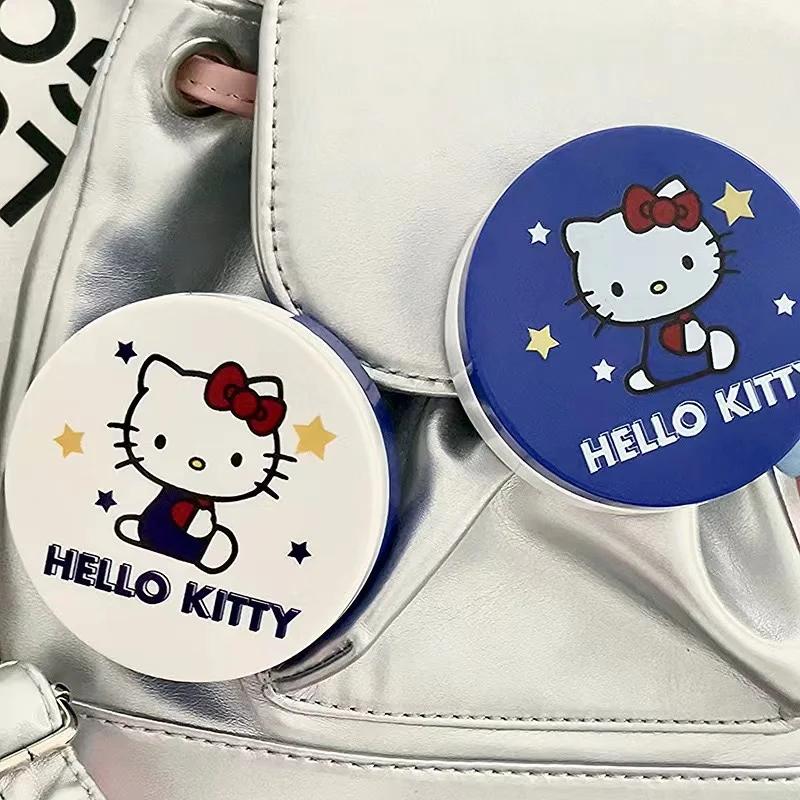 Okrągłe pudełko na soczewki kontaktowe Sanrio Hello Kitty Cartoon Student Przenośne pudełko do pielęgnacji Pudełko na soczewki kontaktowe z lustrem