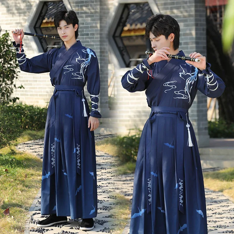 Vestido Hanfu tradicional de gran tamaño para hombre, traje de la dinastía Han, ropa de espadachín antiguo chino, Kimono masculino, traje Tang