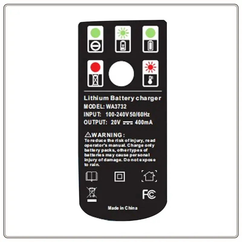 موثوقة-WA3732 شاحن WA3742 20 فولت شاحن بطارية ل Worx 20 فولت بطارية ليثيوم WA3578 WA3525 WA3520 WA3575 ، WA3732 شاحن WA374