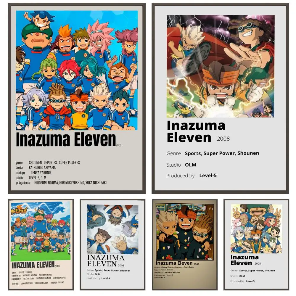 I-Inazuma Eleven Anime Poster Versatile HD Waterproof Wall Art Self-Adhesive Decor for Any Space Ideal Gift