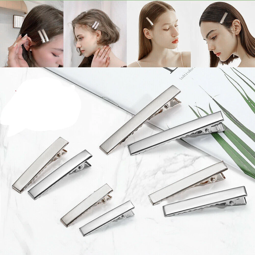 Silver Crocodile Alligator Hair Clips for DIY Crafts