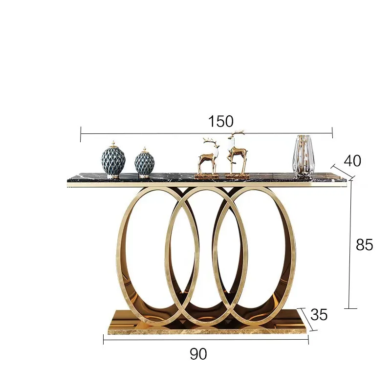 

Легкий роскошный входной стол, итальянский современный полосатый стол, коридор, простой входной шкаф, нержавеющая сталь, мрамор
