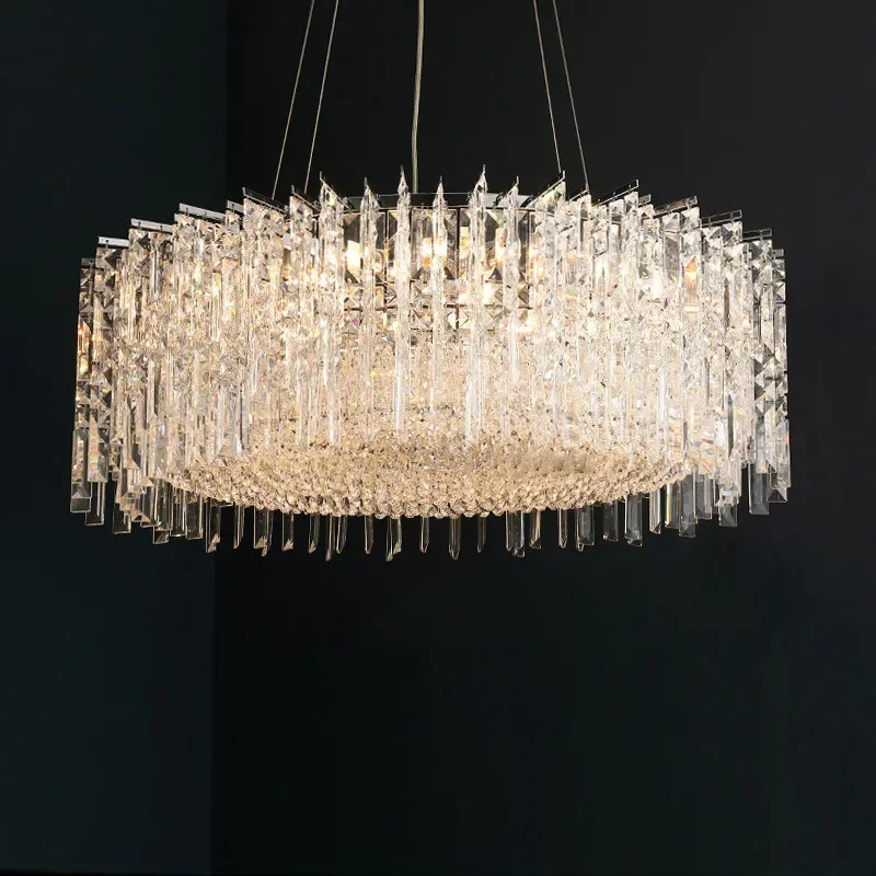 

Modern LED Crystal light shade suspension ceiling chandelier lighting,Lustre Interior Room decorating items for Dining room