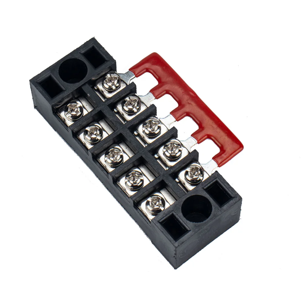 

5 set 5 Sets 5 Positions Dual Row Screw Strip Blocks Power Terminal Connector Kit Electrical Wiring Safety Barrier Terminals 5P