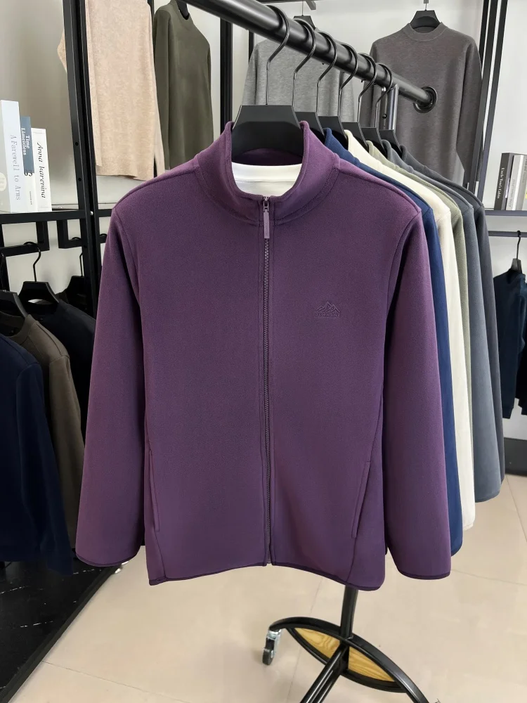 سترة رجالية بسحاب من العلامة التجارية الفاخرة شتاء جديد شعار الموضة تصميم مطرز رائع معطف رياضي كاجوال دافئ مخملي أصلي #6