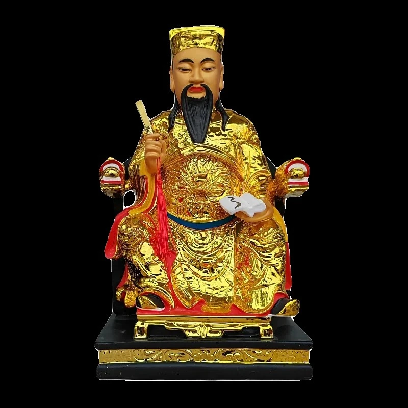 1PCS 30cm Resin City God Worship Statue Home Feng Shui Town Buddha Statue Decor Home Accessories Household Sacrificial Ornaments