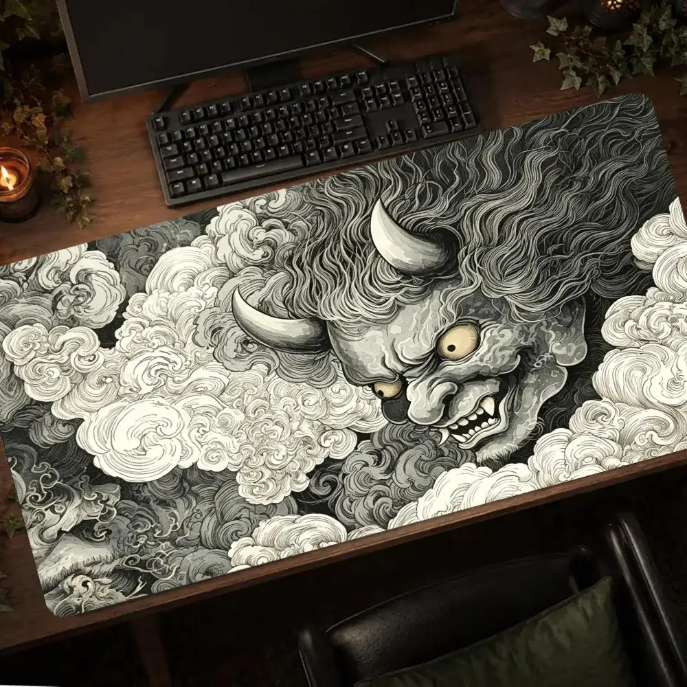 Demon Mouse Mat Gaming Mats Mousepads Gaming Setup Playmat Carpet Desk Accessories Desk Gadgets Extended Pad Xxl Office Rug