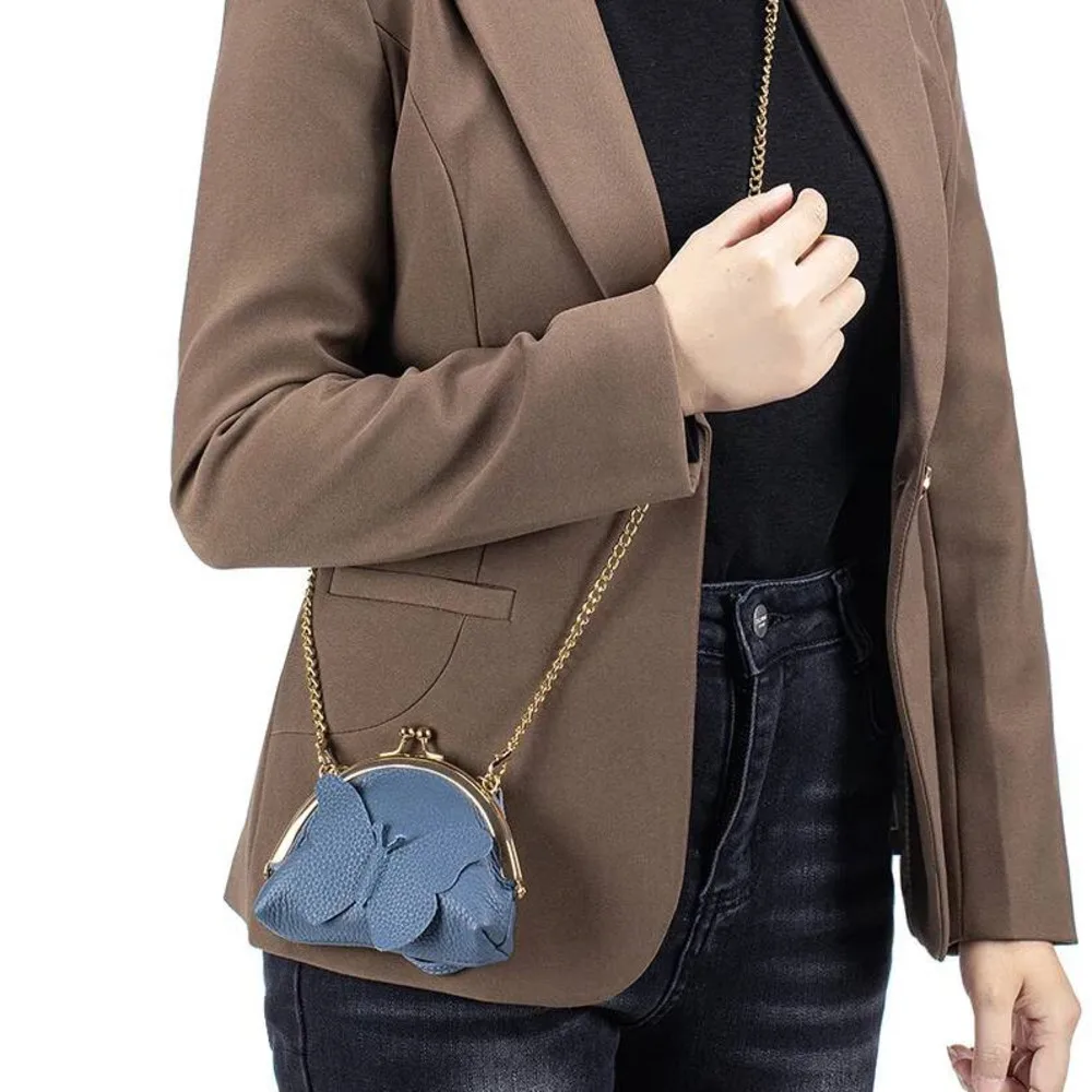 Brand Woman Handbag Female Shoulder Bag Small Coin Purse  Lady Crossbody Bag Cowhide For Women Mini Clip Bag For Coin Storage