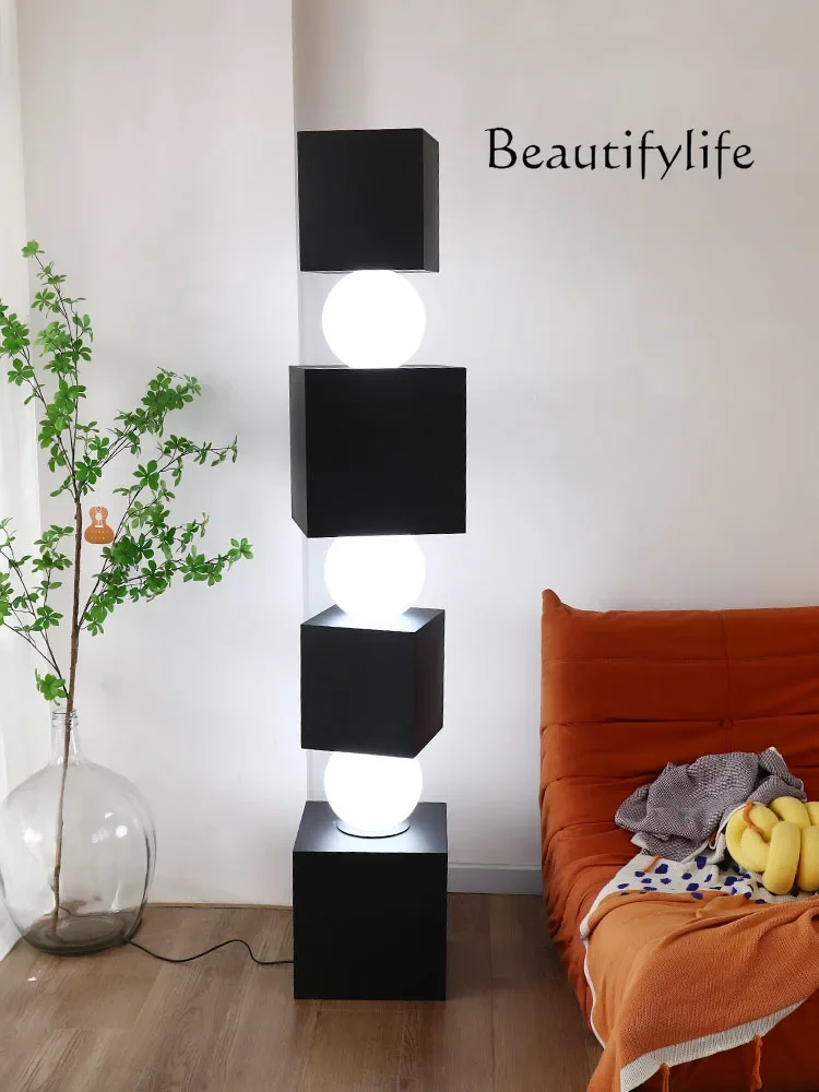 Infinity Pillar Stacked Floor Lamp Ornament Hotel Lobby Sales Office Decoration Living Room Prop Sculpture