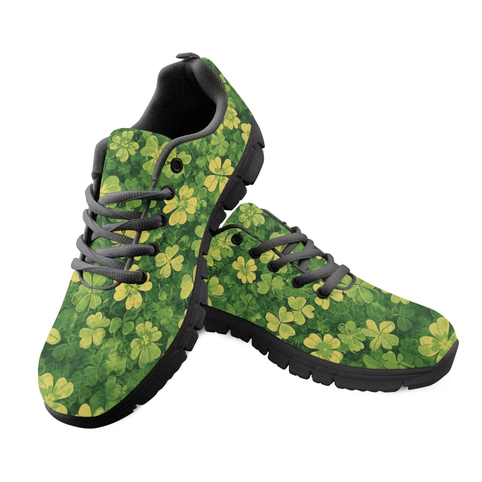 Coloranimal St. Patrick's Day Men Easy to Clean Work Shoes for Medical Staff Anti-Slip Walking Shoe for Outdoor