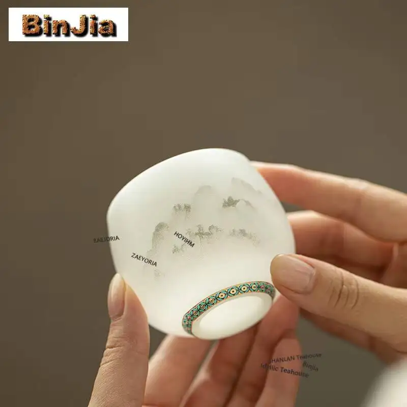 145ml Grilled Ice Seeds Distant Hill Teacup Aesthetic Tea Bowl Sample Tea Cup Tea-tasting Smelling Cup Chazhan Master Cups Gifts