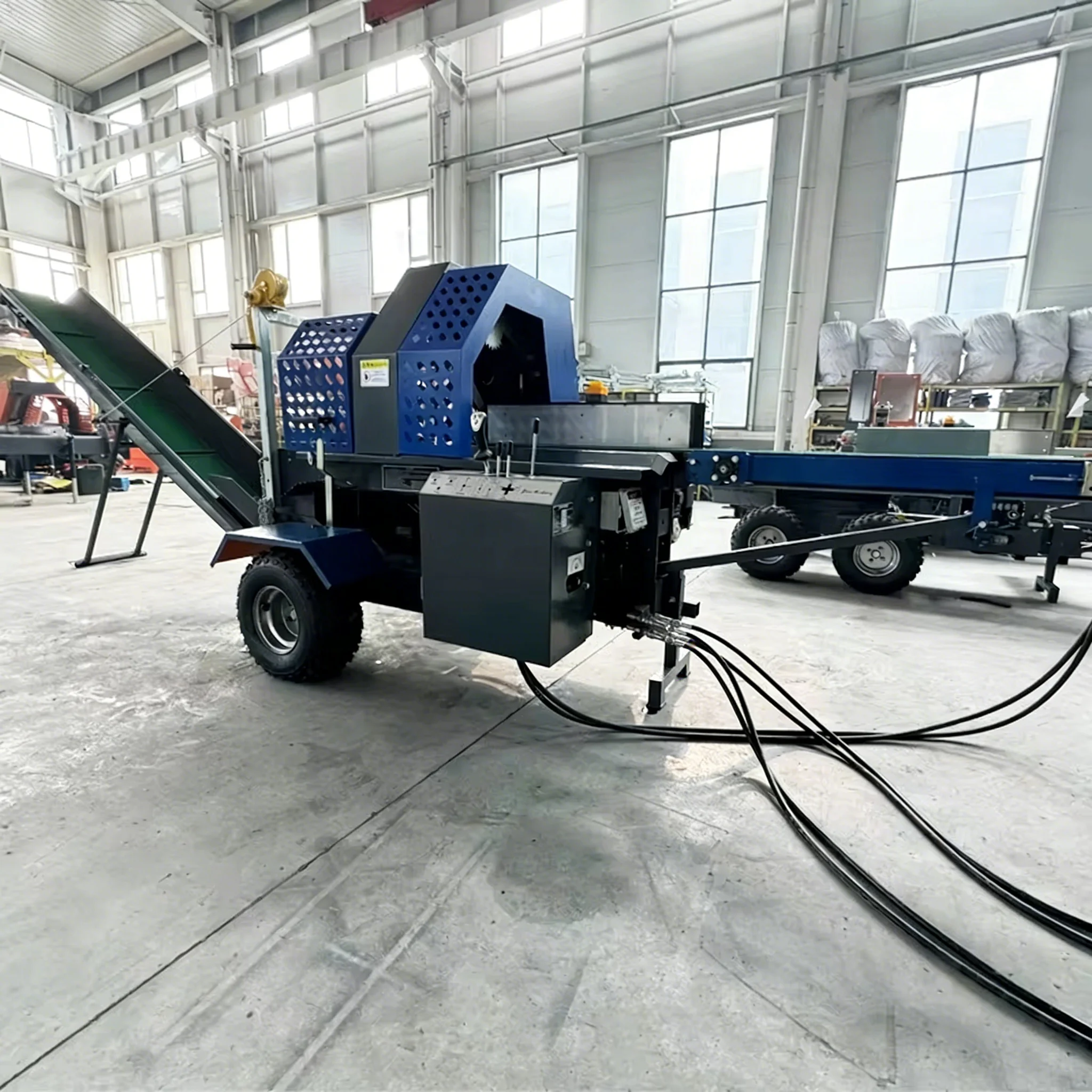 Electric 30T Log Splitter 2 Way Wedge High Torque Wood Splitting Equipment Efficient Firewood Machine For Large Scale Needs