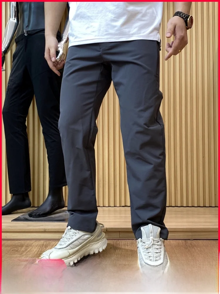 

Мужские эластичные дышащие тонкие брюки для активного отдыха, походов и горного туризма, ветрозащитные, водоотталкивающие, повседневные, прямого кроя