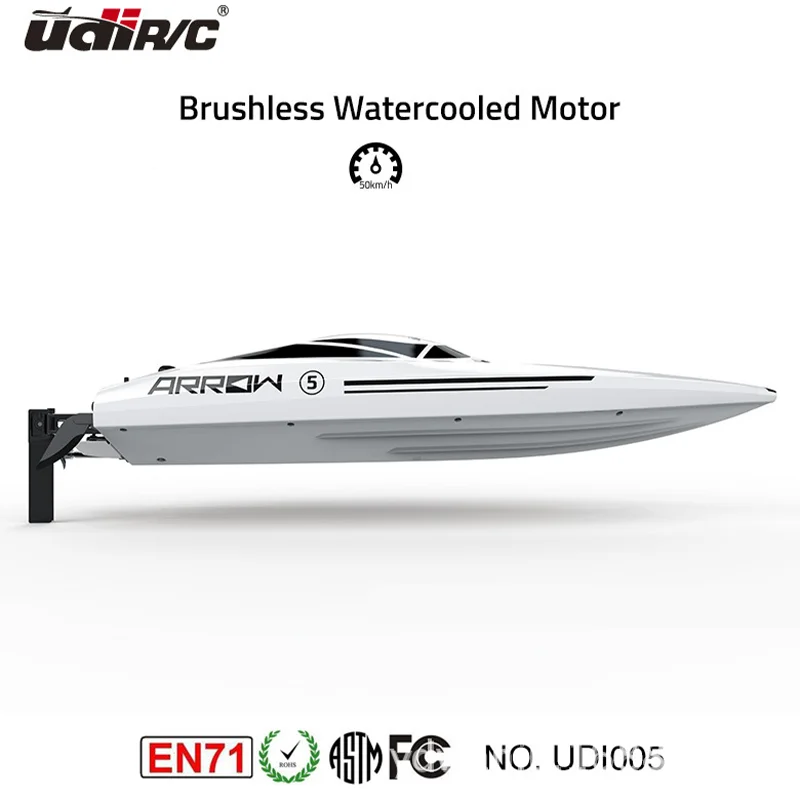 UDiRC UDI005 RC Boat 50Km/H High Speed Waterproof 2.4GHz Radio Control Boat Brushless RC Speedboat Pvc Boat Toys Gift For Kids