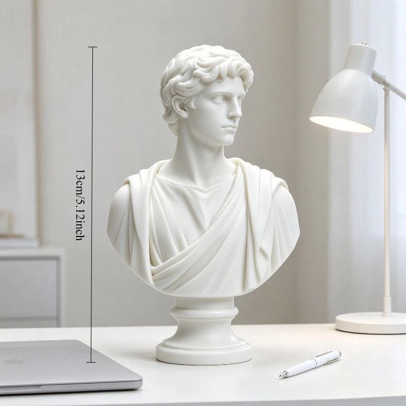 Plato Bust Statue, Greek Philosopher Figurine, Vintage Tabletop Ornament, Modern Bookshelf Decor, Premium Collectible Art Gift