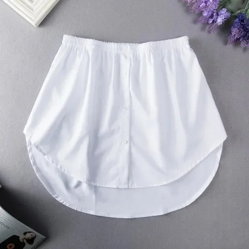 S-3XL Women Fake Shirt Hem Detachable Underskirt Irregular Skirt Tail Blouse Hem Extender Mini Skirt Layered Inner Layer