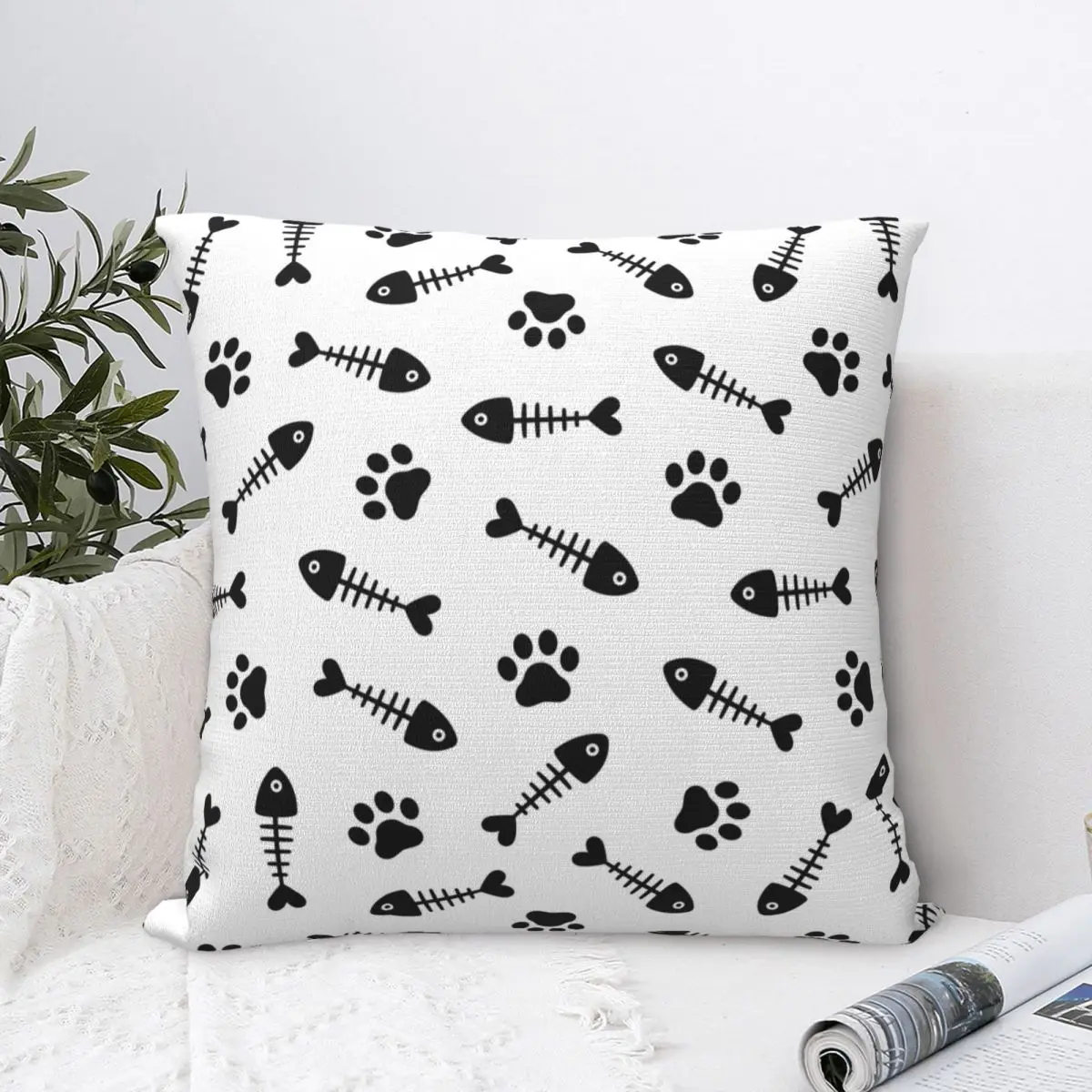 

Animal Paw Cat Fish Pillowcase Printing Fabric Cushion Cover Gift Throw Pillow Case Cover Seat Dropshipping 45X45cm