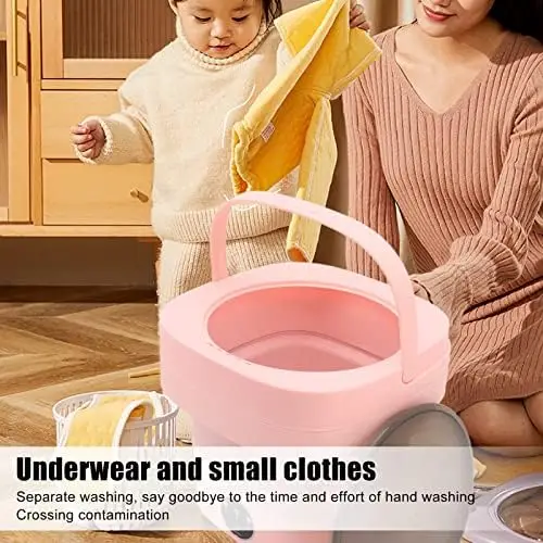 

Portable Washing Machine, 6L Foldable Mini Small Portable Washer Washing Machine with Basket for Baby Clothes, Underwear or Smal