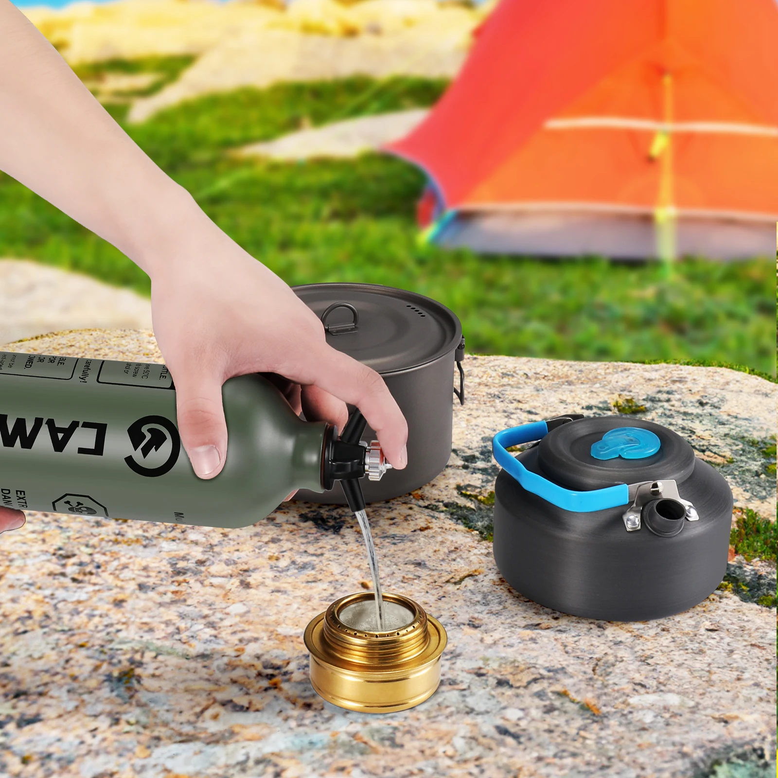 CAMPEAK liquid Fuel Bottle 0.5L/1L Water Bucket for Outdoor Camping with Safety Valve image 6