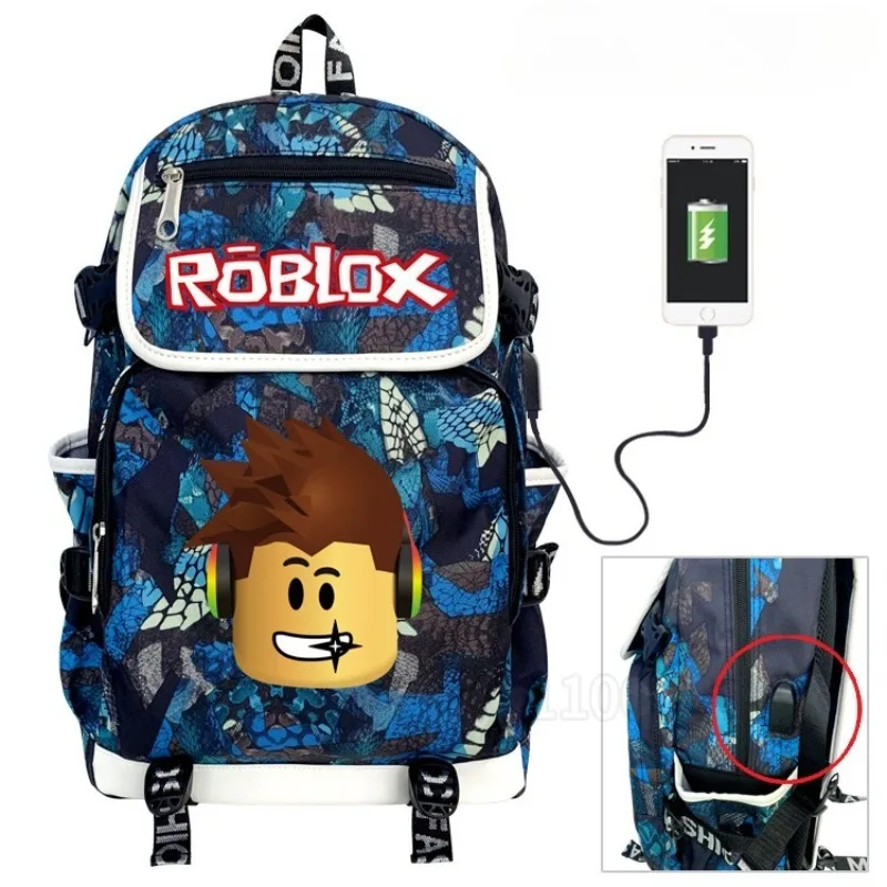 

Roblox New Children's Schoolbag Usb Charging Large Capacity Student Schoolbag High Quality Fashion Backpack Multi-function