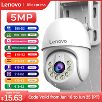 Lenovo 5MP Smart Wifi PTZ Camera Outdoor 5x Digital Zoom Auto Tracking ONVIF CCTV IP Camera Security Video Surveillance Camera