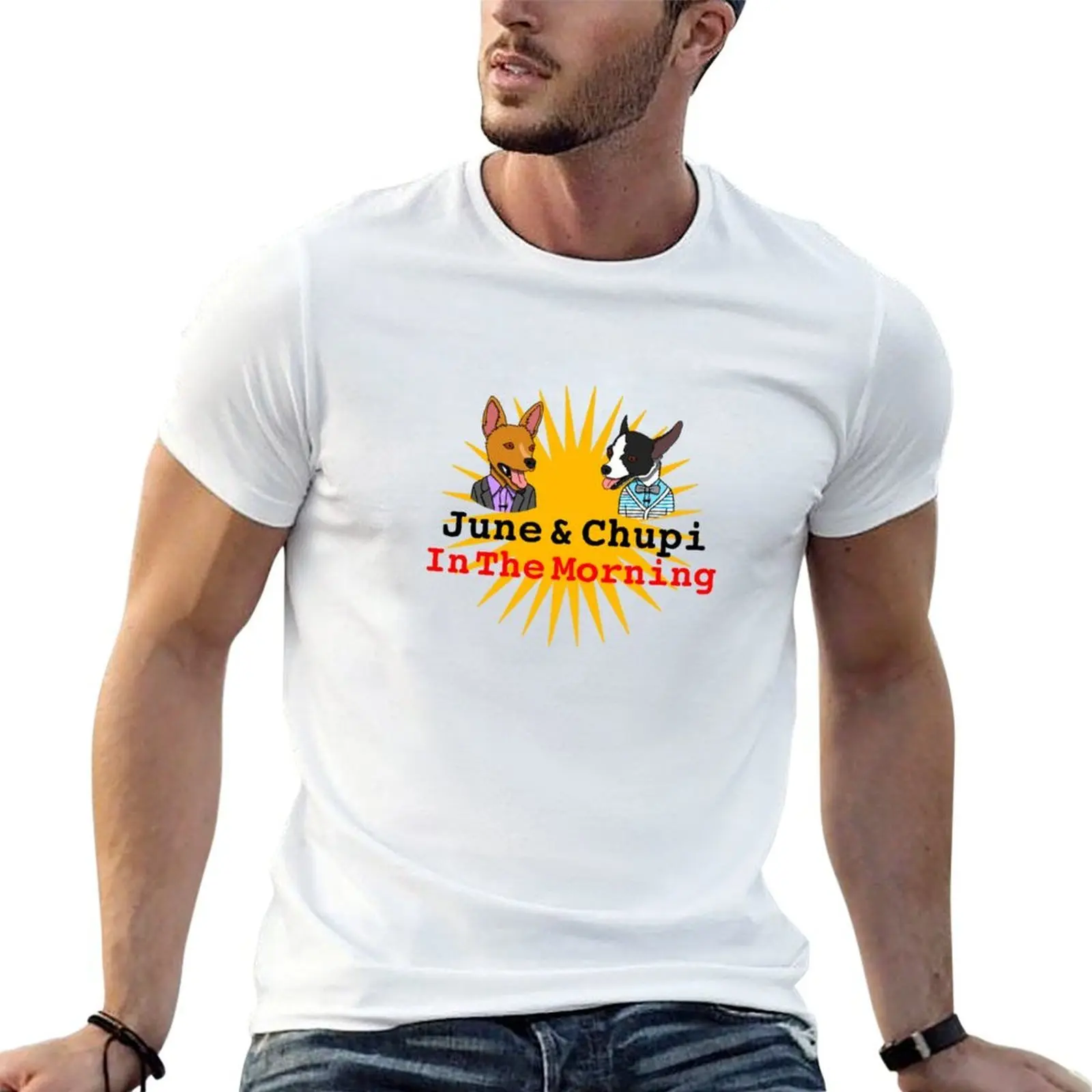 June & Chupi In the Moorrrrrrning - with busts T-Shirt quick drying street wear Men's t-shirt