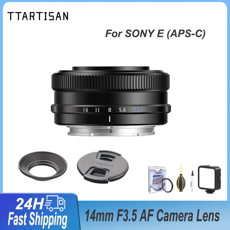 

TTArtisan AF 14mm F3.5 APS-C Lens Large Aperture Prime Camera Lens For Sony E-mount Mirrorless Camera ZV-E10 A6700 A7 A9 A6400