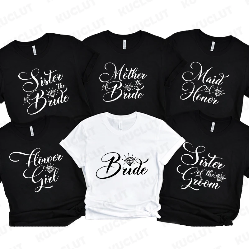 Team Bride Tshirt Bridal Shower Wedding Bachelorette Hen Party T-Shirt Matron of Honor Clothing Short Sleeve EVJF Tees Tops