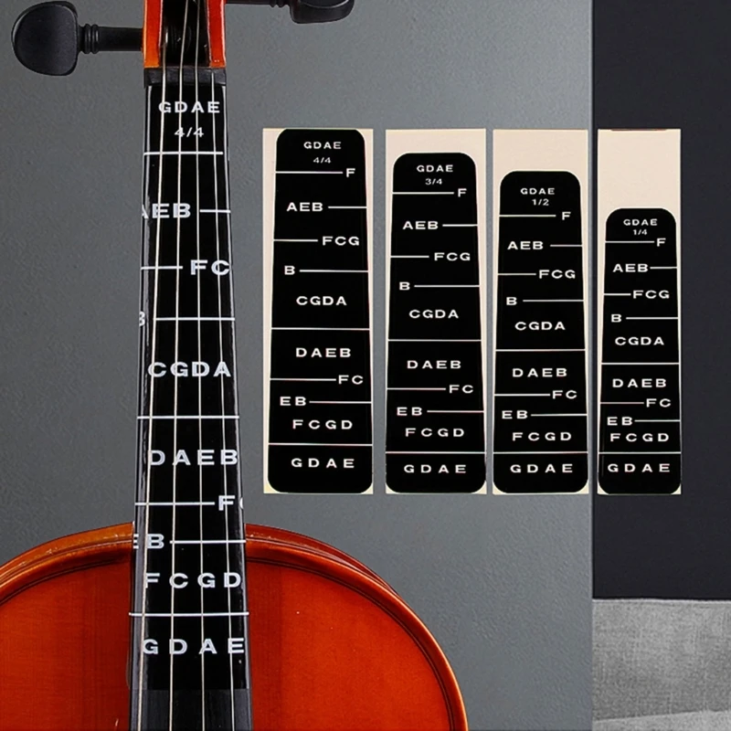 11UE 2 PCS Violin Bridge Fretboard Stickers Self Adhesive Violin Stickers Fret Position for Beginners Student