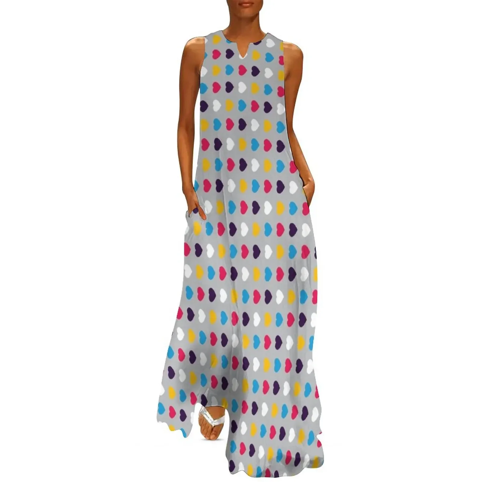 

Poly Pride Hearts (New Colors) - Minimalist - Pattern - GRY Long Dress dress evening dresses women Dress
