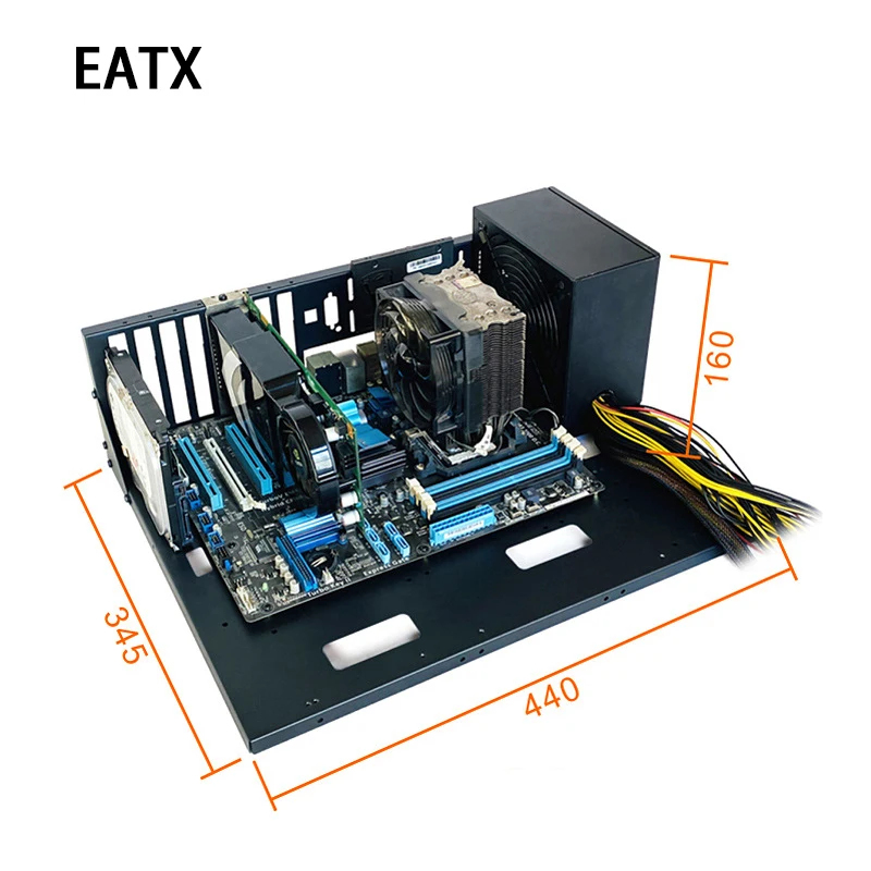 Otwarta obudowa komputera dwukierunkowy serwer E-ATX/ATX wspornik płyty głównej stojak testowy otwarta siatka do studzenia