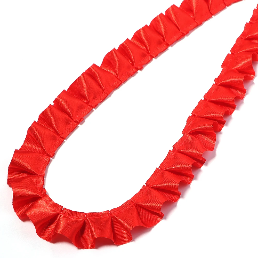 3 Yards 2,5 cm farbiges Satin-Plissee-Spitzenband mit Rüschenbesatz für Kleider, Kleidungsstücke, Nähen, Dekoration, DIY-Bastelarbeiten, Vorhänge, Taschen, Heimdekoration – Detail 15