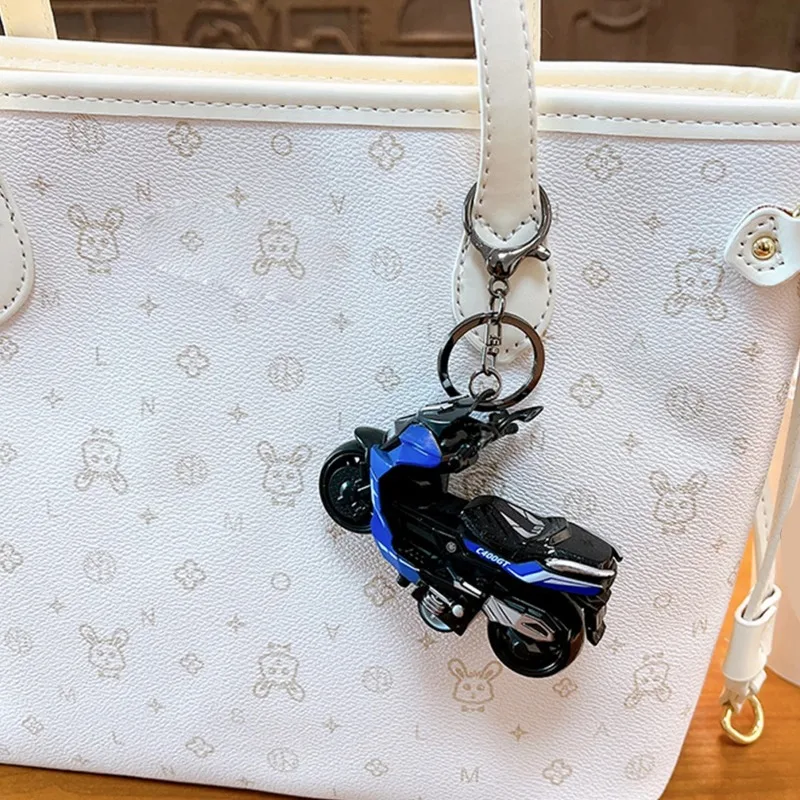 Car Fashion Creative Alloy Neutral Motorcycle Keychain Cute Simulation Toy Car Model Keychains Pendant Gift Keychain Accessories