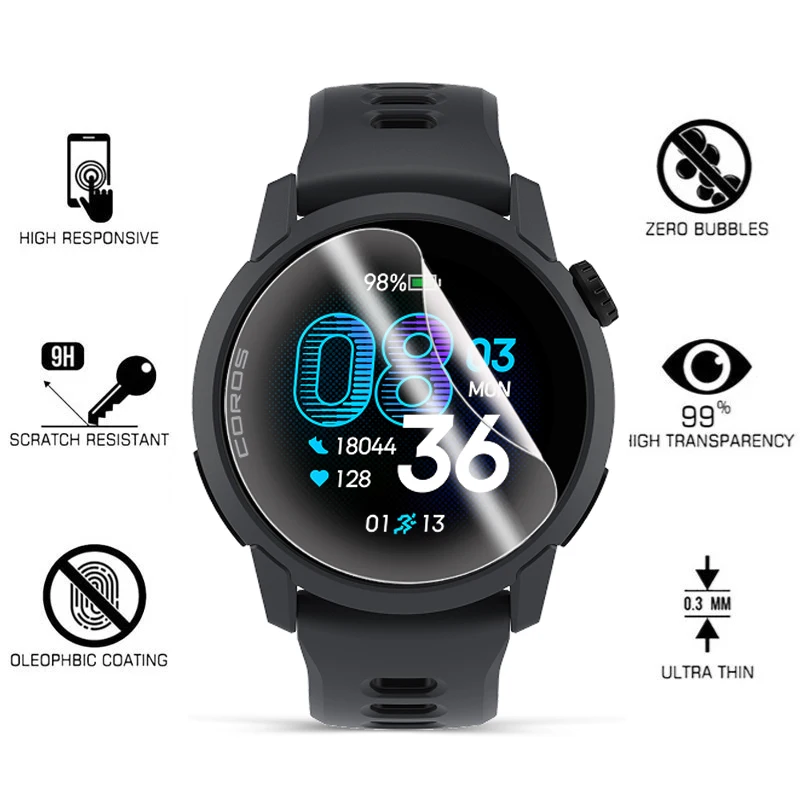 Hydrogel Film For Coros Pace 3 4 4Pro Screen Protector SmartWatch Accessories Anti-Scratch Watch Cover For Coros Pace 4 Pro Film