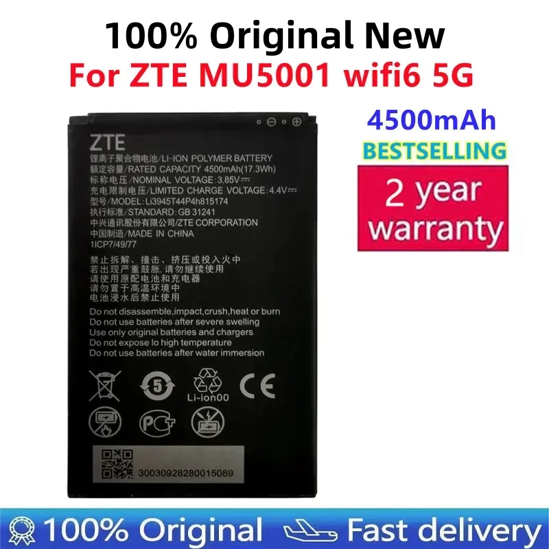 100 % originales neues 4500 mAh Li3945T44P4h 815174   Akku für ZTE MU5001 Wifi6 5G Tragbare WLAN-WLAN-Router-Akkus