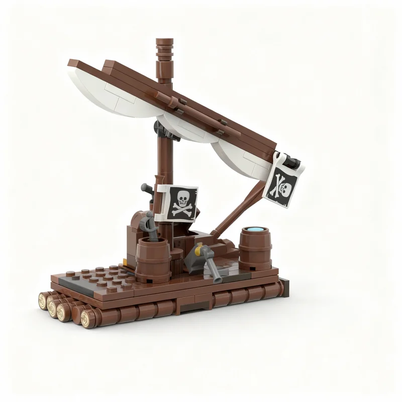 

201PCS MOC Pirate Sailing Castaway S Raft Revision Model DIY Creative Ideas Assembly Building Blocks Birthday Gift Display Set