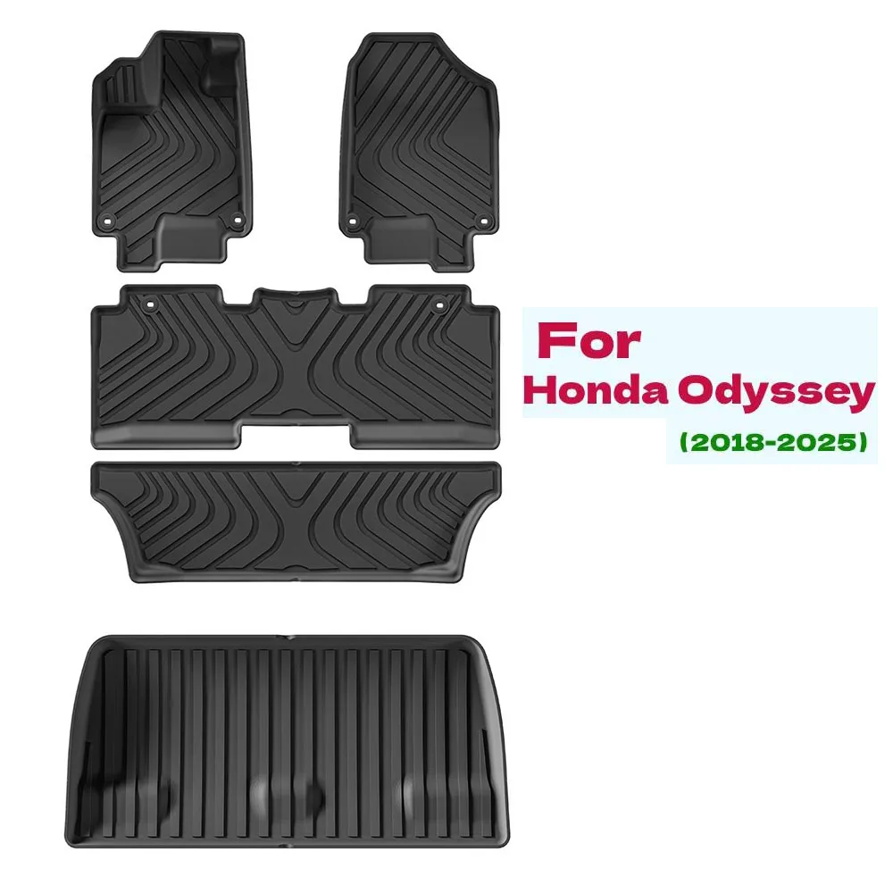 

Коврики для Honda Odyssey 2018-2024 2025 года, всепогодные автомобильные коврики, аксессуары из ТПЭ, индивидуальный напольный коврик для Odyssey