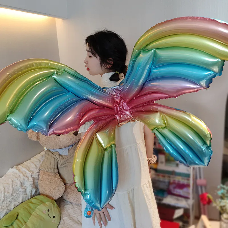 Angel Butterfly Wing Balloon Happy Birthday Party Wedding Decorations Foil Balloons Colorful Kids Baby Shower Supplies Toy