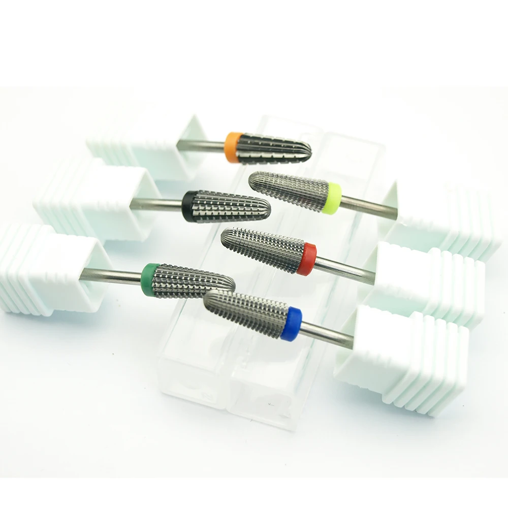 Nouveau! Forets à ongles en carbure de sécurité coniques 5 en 1, avec forets coupés, fraise en carbure, manucure, enlever les ongles en Gel, accessoires