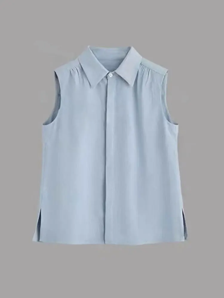 Wiosna 2025 Modna damska bluzka Svel, codzienna, do noszenia warstwowo, jako bielizna, styl koreański, luźny krój, detale z guzikami, poliester