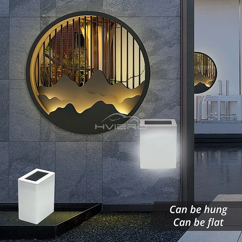 Lampada da parete per corridoio quadrato a luce notturna solare a LED Cortile esterno Parco Giardino Villa Prato Recinzione Grondaia Decorazione impermeabile per la casa