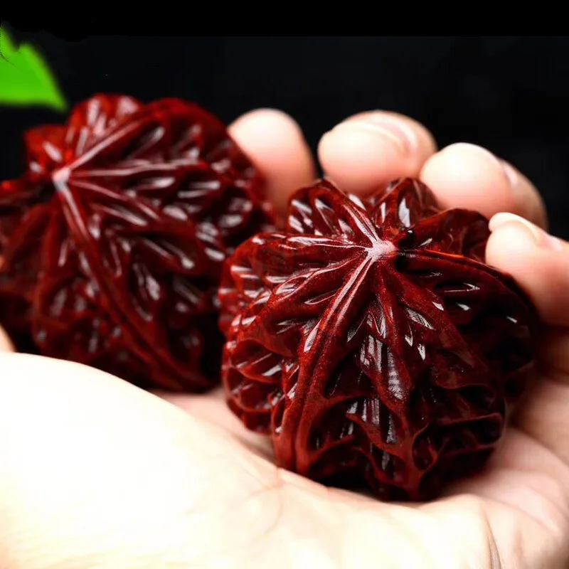 Red Sandalwood Carved Walnut Hand Balls Fitness Massage Balls Wenwan Hand Piece Stress Relief Souvenir Gift For Elders