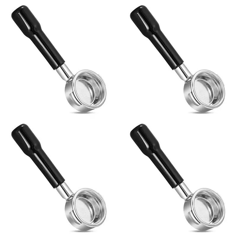 

4Pcs 58Mm Bottomless Portafilter 2 Ear Espresso Portafilter With Filter Basket For E61 Rocket, Faema-N37R