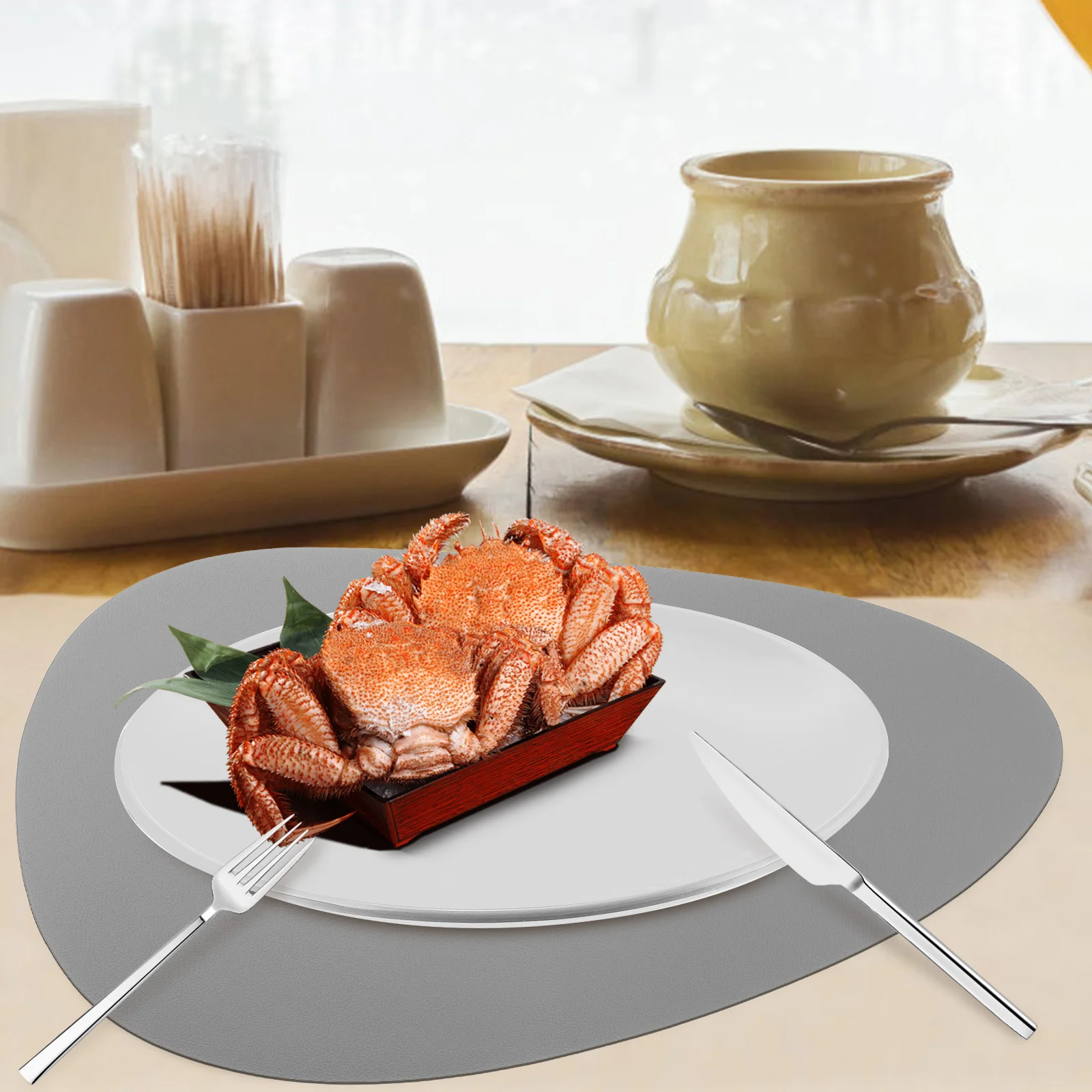 

Heat Resistant Pu Placemat Insulated Dining Table Mat Anti-Scald Wear-Resistant Thick Dish Mat Washable Kitchen Supply