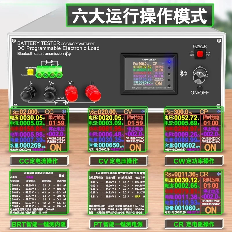 Programmable DC electronic load meter usb tester voltmeter battery capacity internal resistance detection