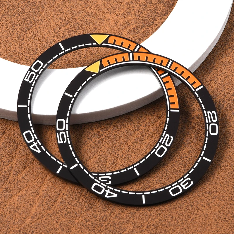 

31.5-38mm Ceramic Bezel Insert SKX007 Turtle 6105 For NH35 NH36 Movement Dive Watch Automatic Watch bezel insert orange Luminous