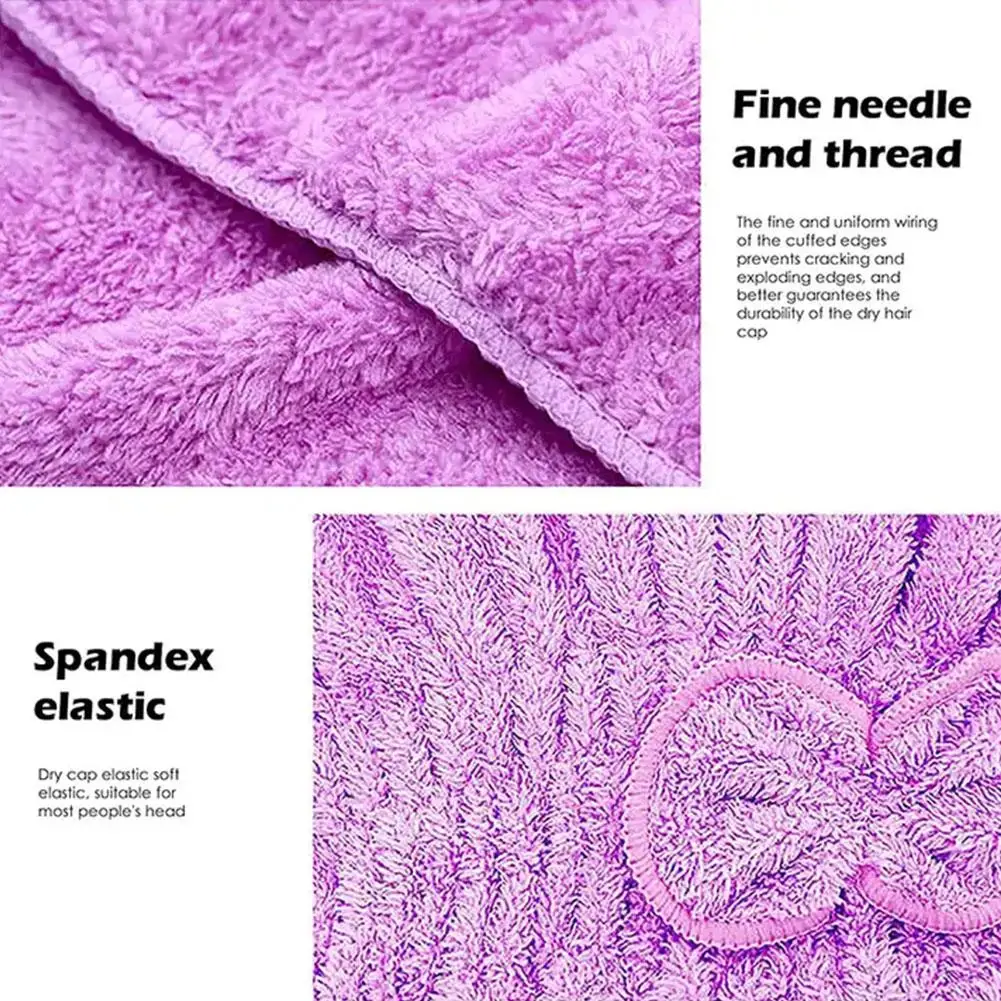 سريعة الجافة الشعر قبعة سوبر ماصة لينة الحمام النساء رئيس المناشف الفتيات 6 ألوان لطيف منشفة الشعر الشعر الجاف التفاف الأغطية #3