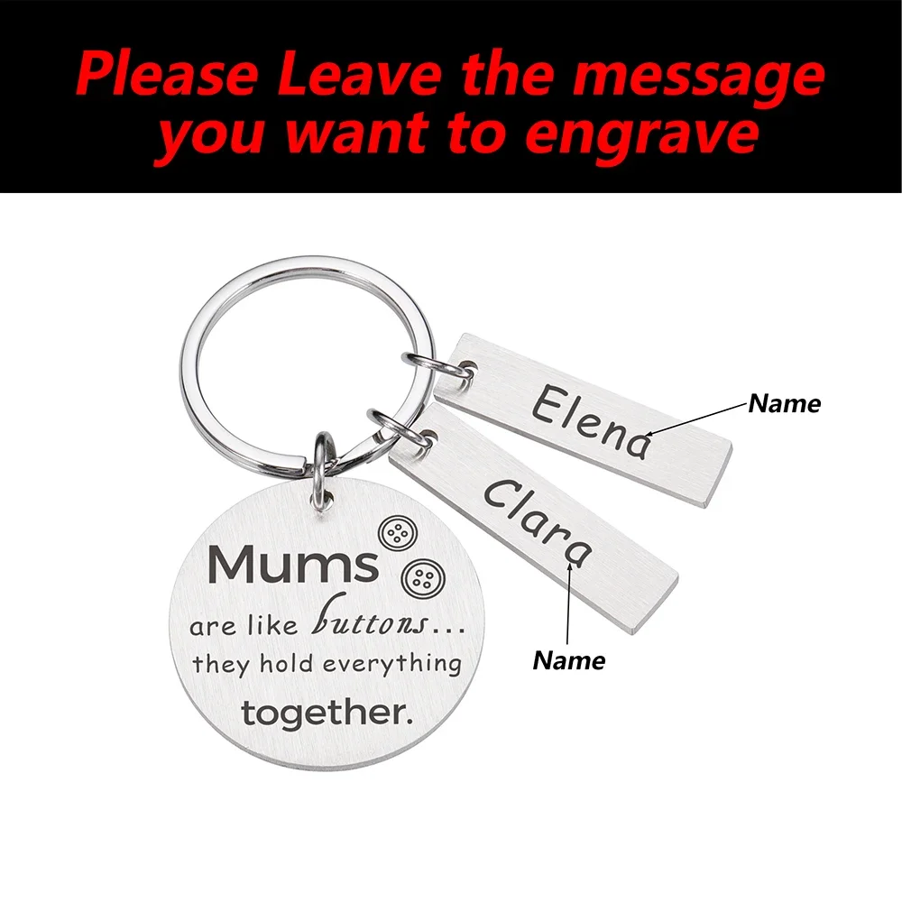 Mother's Day Keychain Customized Name Exquisite Souvenir Key Rings Birthday Christmas Gifts for Mommy Her from Daughter Son Kids