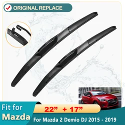 Limpiaparabrisas de ventana delantera de coche, juego de escobillas para Mazda2, Mazda 2, Demio DJ, 2015-2019, 22 