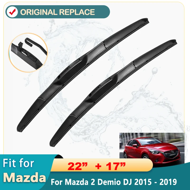 Car Wiper Front Window Wiper Blades Set For Mazda2  Mazda 2 Demio DJ 2015 - 2019  Windshield Windscreen Window 22